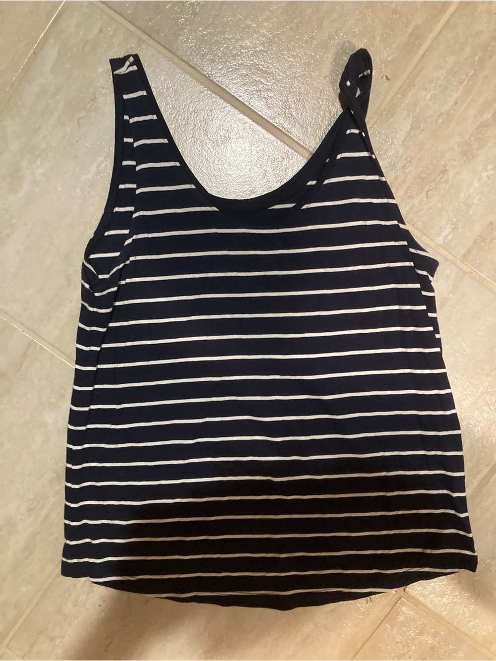 George Navy and White Striped Tank Top